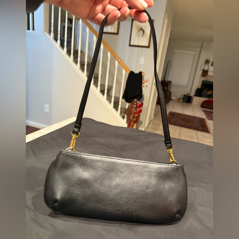 The Find Black Leather Shoulder Bag Nwot